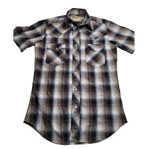 3657 Wrangler Pearl Snap Short Sleeve‎ Shirt Men's Small
